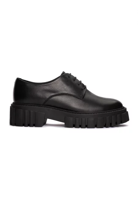 Кожени обувки Page Walk тип Derby - Черен