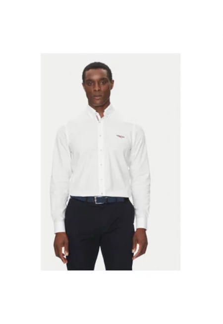 Мъжка риза  60223 10 - памук - бяла - Бял