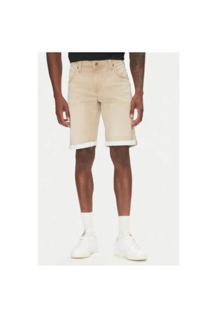 Мъжки дънкови шорти  1016351 - памук/полиестер - бежов
