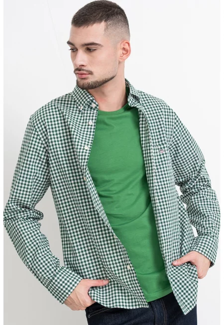 Памучна риза с десен