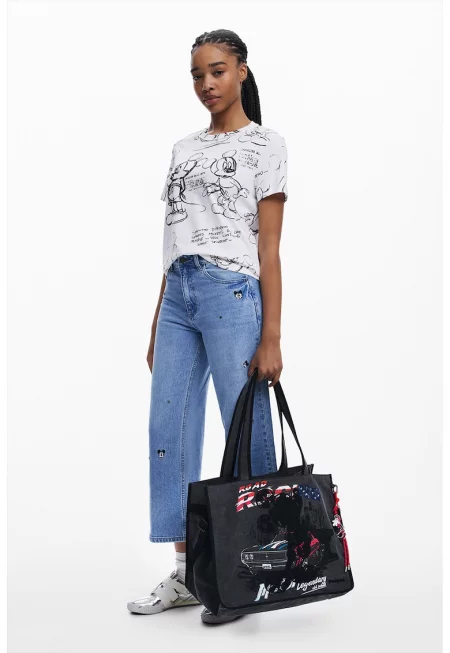 Памучна тениска с десен Mickey Mouse