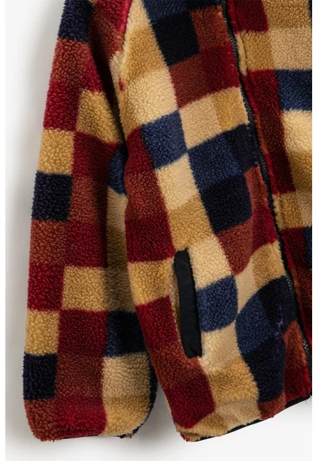 Плюшено зимно яке на каре