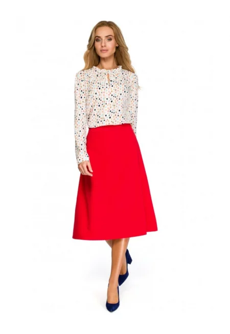 Пола с А-кройка  Полиестер/Вискоза/Еластан - Червена