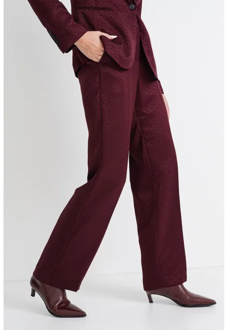 Прав панталон с ръб - Бордо