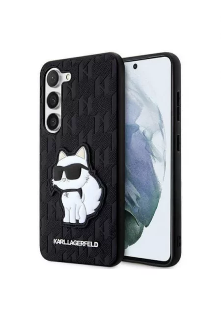 Предпазен калъф  Saffiano Monogram Choupette за Samsung Galaxy S23 - Черен