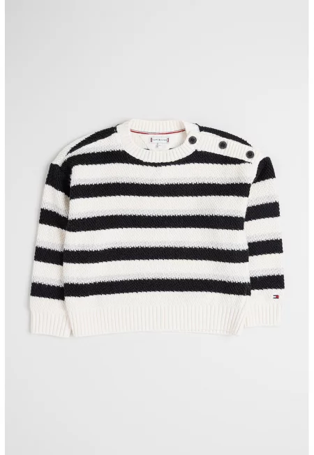 Раиран пуловер с овално деколте