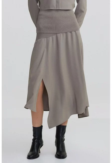 Разкроена пола с цепка - Сив