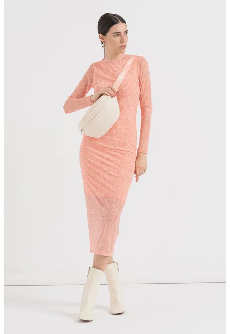 Рокля Nasusi с щампа - Бял/Оранжев