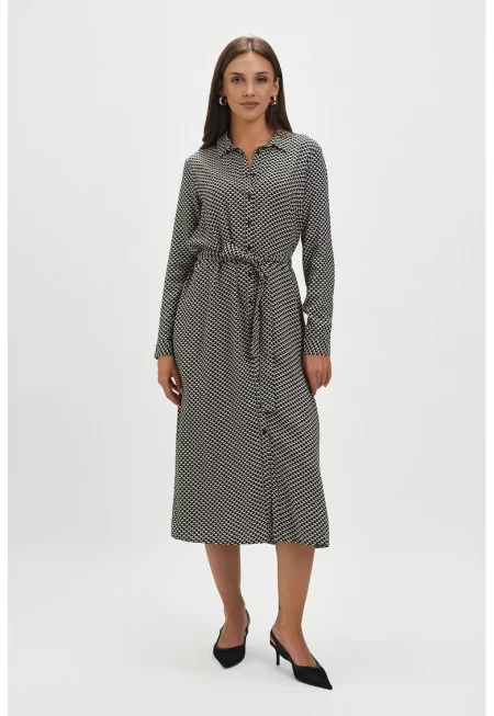 Рокля тип риза с дълги ръкави