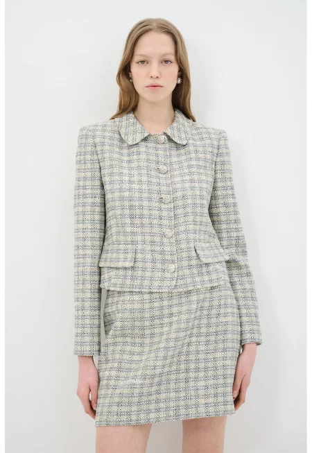 Сако от туид с джобове с капачета