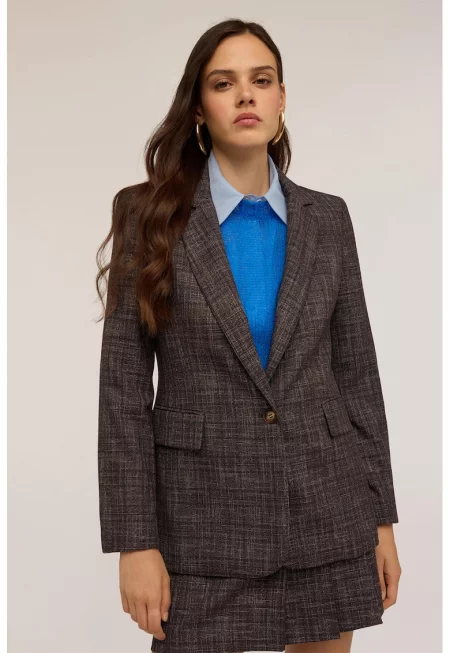 Сако с раздвоен ревер - Тъмнокафяв