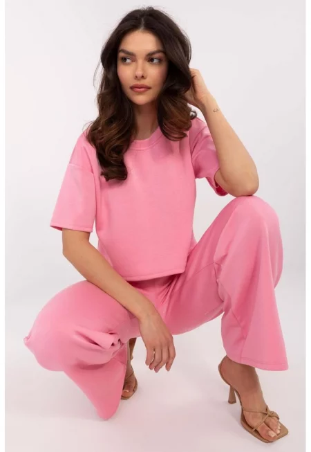 Set of Loose T-shirt & Pants - Розово