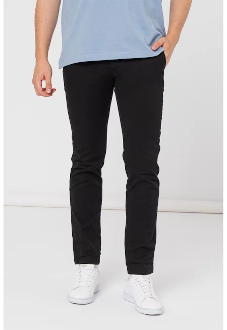 Слим чино панталон Bleecker с органичен памук - Черен