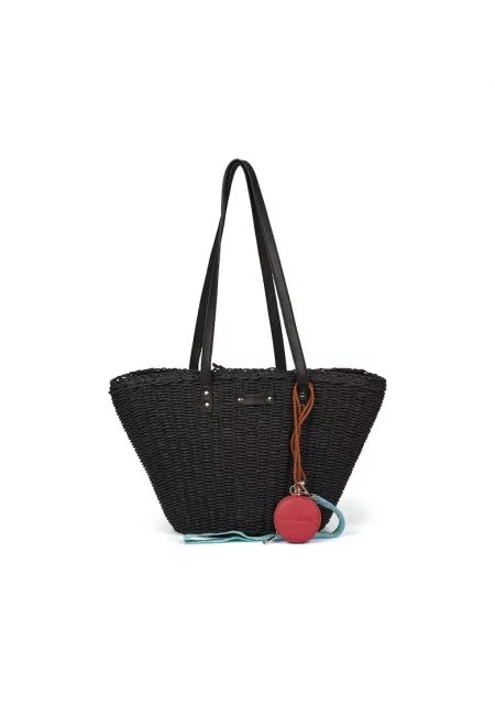 Сплетена шопинг чанта Glenic - Черен