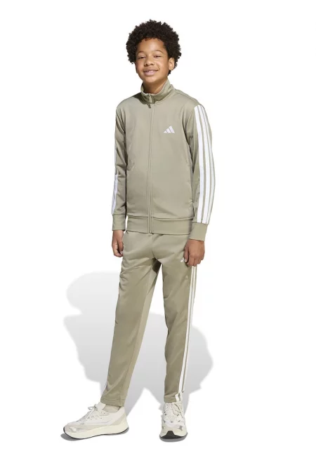 Спортен екип с лого - Бял/Каки