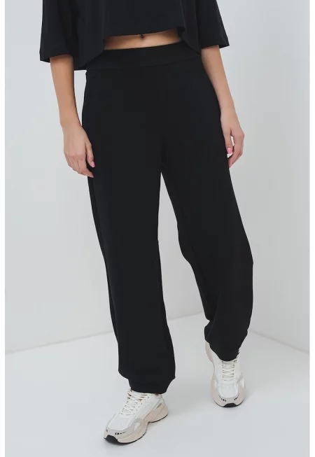 Спортен панталон с джобове - Черен