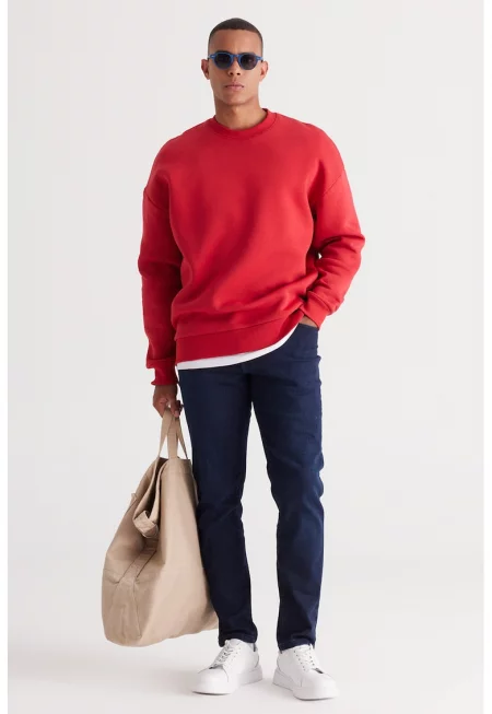 Суитшърт с овално деколте и паднали ръкави