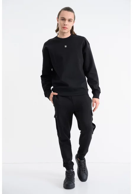 Свободен суитшърт Dettil - Черен