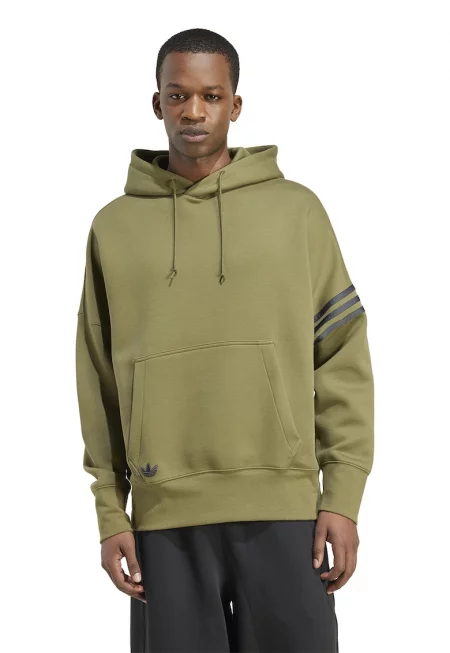 Свободно худи с памук - Маслинено зелено