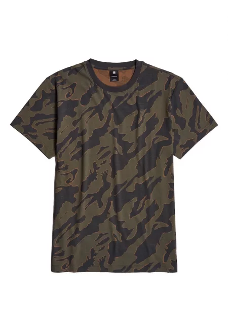 Тениска 32707 от органичен памук - Зелен/Черен