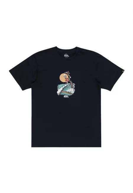 Тениска с фигурална шарка и овално деколте