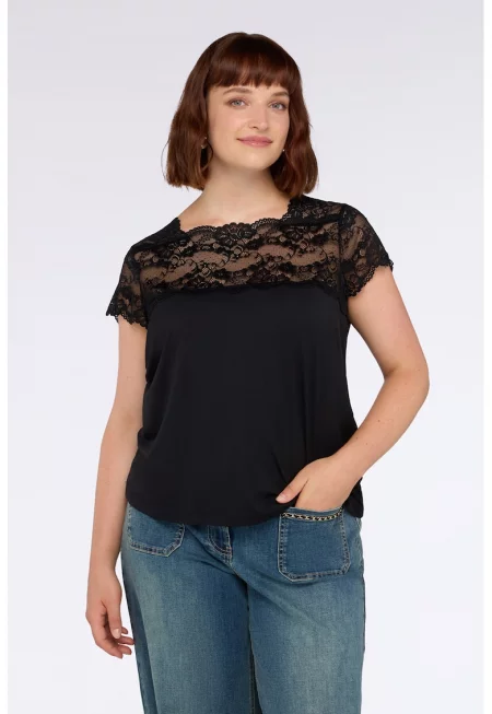 Тениска с модал и дантела