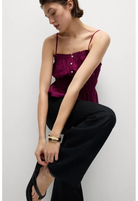 Топ с тънки презрамки - Тъмновиолетов