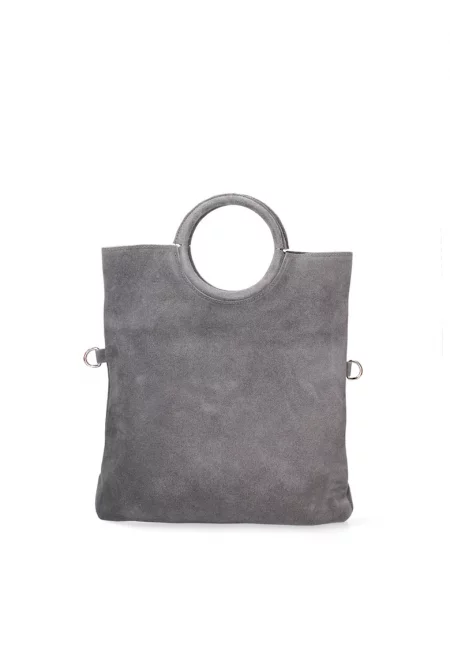 Велурена чанта Zelia с отделящ се вътрешен несесер - Сив