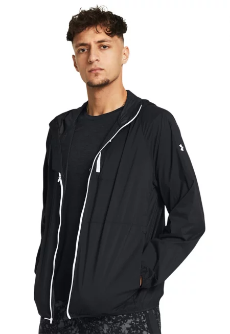 Яке Launch с качулка - за бягане - Черен