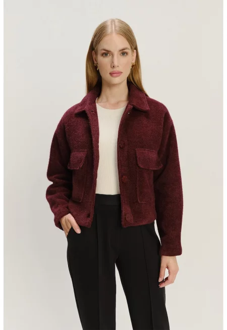 Яке от туид с джобове с капачета - Тъмновиолетов