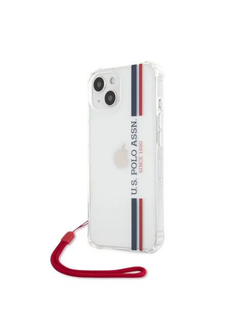 Защитен калъф U.S. Polo Tricolor Vertical Stripes - За Apple iPhone 13 mini - Прозрачен