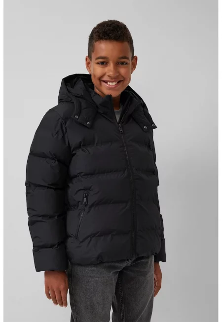 Зимно бухнало яке с качулка - Черен