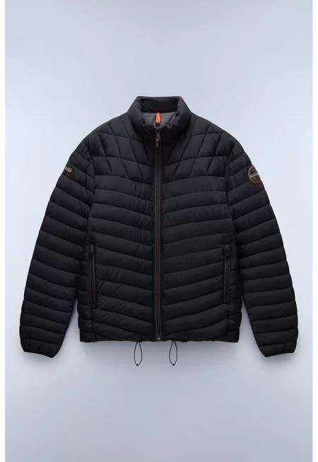 Зимно капитонирано яке с регулируем подгъв - Черен