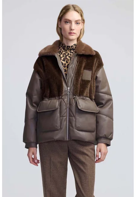 Зимно яке с еко пух - Кафяв