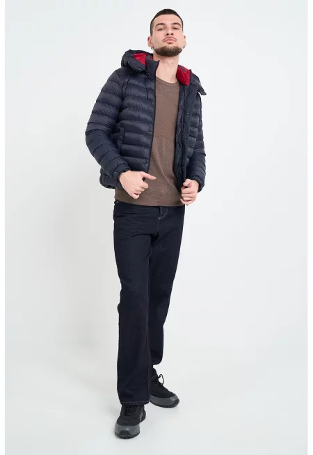 Зимно яке с качулка - Тъмносин