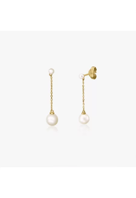 Златни обеци Sia - Естествени перли