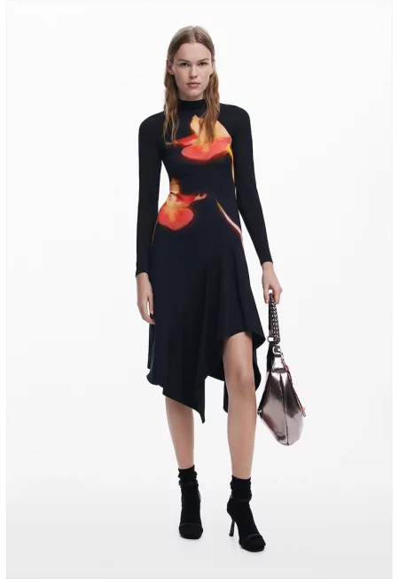 Асиметрична рокля с памук