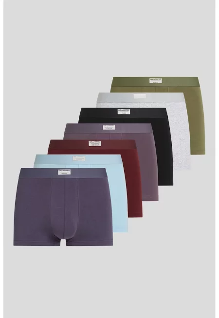 Боксерки с лого - 7 чифта - Пастелносин/Черен/Виолетов