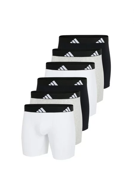 Боксерки с лого на талията - 6 чифта - Бял/Черен/Сив