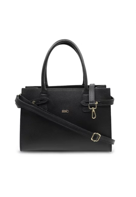 Чанта от естествена кожа Orizzonte Urbano - Черен