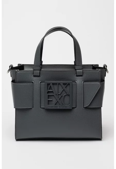 Чанта Susie от еко кожа с лого - Tъмносив