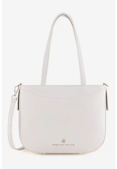 Чанта за рамо от еко кожа - Мръснобял