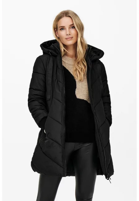 Дълго подплатено зимно яке Skylar - Избеляло черно