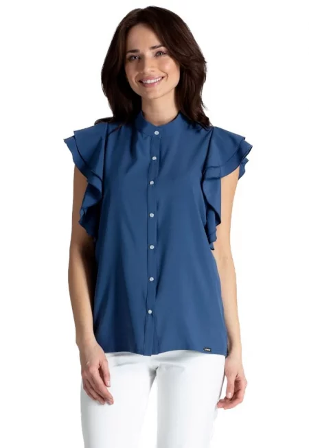 Дамска блуза  Kuvien K482 цвят гранат - Тъмносин