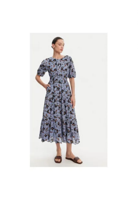 Дамска лятна рокля  PL953695 - Памучен - Светлосин - Светлосин