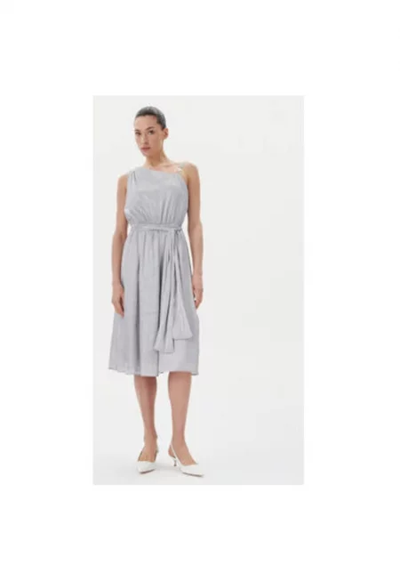 Дамска рокля  FQ25SD2009W797T4 - Рециклиран полиестер/Полиестер - Сребрист - Сребрист