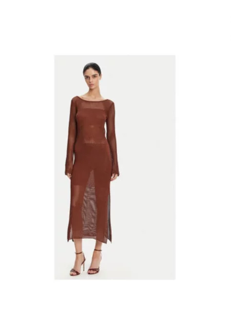 Дамска рокля  FS25SD5004K514O7 - Вискоза/лурекс - Кафяв - Кафяв