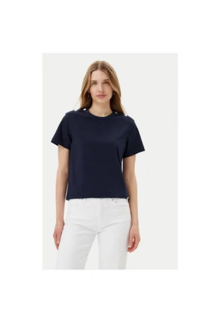 Дамска тениска  10019329 30046206 - Памук/Еластан - Тъмносин