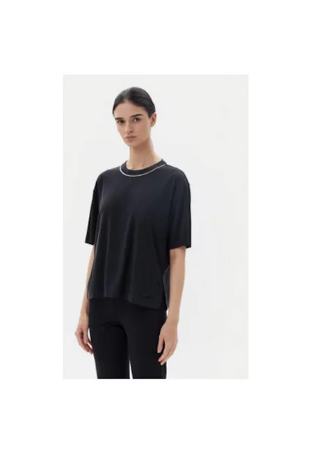 Дамска тениска  Emporio Armani - 7W000340 AF12956 - Модал/Полиестер - Черна - Черен