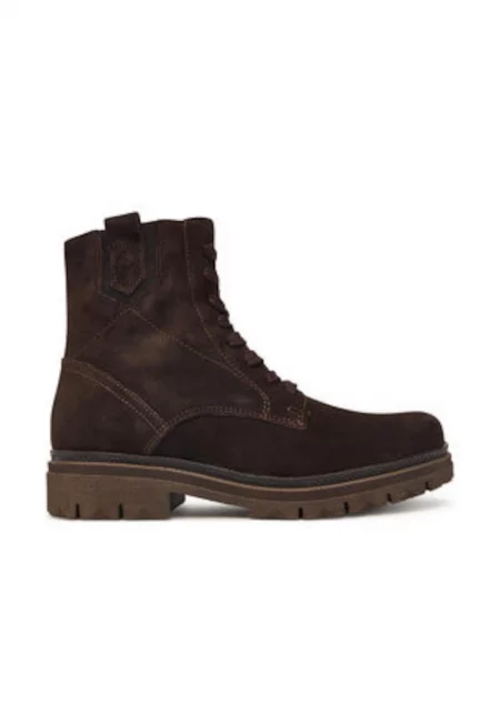 Дамски боти -  от естествена кожа - тъмнокафяви - - Тъмнокафяв